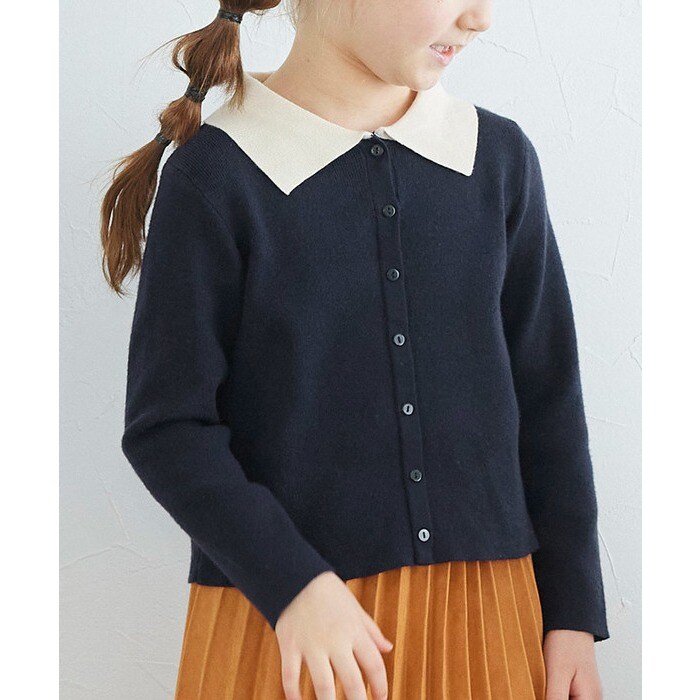 kids もっちりポロニット ☆ ニット ポロニット もっちり 襟 長袖 レーヨン混 子供服 女の子 親子コーデ リンクコーデ 100cm 110cm  120cm 130cm 秋 ピエロ pierrot - ニット・セーター/トップス - Pierrot(ピエロ) -  レディースファッション通販リュリュモール