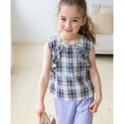 kids チェックフリルノースリーブブラウス ☆ キッズ 子供服 チェック ノースリーブ ブラウス フリル セットアップ可能 お揃い 親子コーデ  ネイビー 100cm 110cm 120cm 130cm ピエロ Pierrot 春 - ブラウス/トップス - Pierrot(ピエロ) -  レディースファッション通販 ...