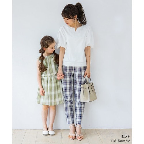 kids チェックフリルノースリーブブラウス ☆ キッズ 子供服 チェック ノースリーブ ブラウス フリル セットアップ可能 お揃い 親子コーデ  ネイビー 100cm 110cm 120cm 130cm ピエロ Pierrot 春 - ブラウス/トップス - Pierrot(ピエロ) -  レディースファッション通販 ...