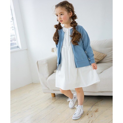 Kids 半袖シャツワンピース ワンピース シャツワンピース 半袖 綿100 コットン 子供服 キッズ お揃い 親子コーデ リンクコーデ 100cm 110cm 1cm 130cm 春 ピエロ Pierrot ワンピース ワンピース ドレス Pierrot ピエロ レディースファッション通販リュリュモール