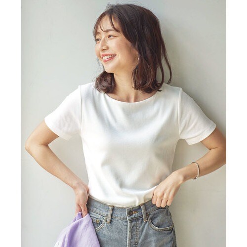 透けにくい Tシャツ レディース 半袖 トップス インナー透け防止 選べる2type Uネック Vネック 前身二重半袖tシャツ カットソー リブ ヒルナンデス 紹介商品 C3654 Tシャツ カットソー トップス 神戸レタス コウベレタス レディースファッション通販