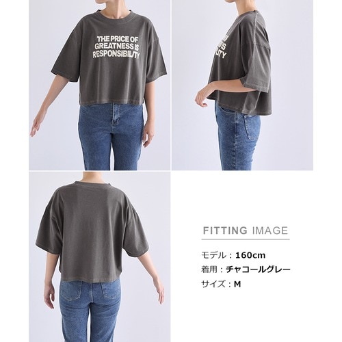 tシャツ レディース 半袖 綿100 オファー ショート丈