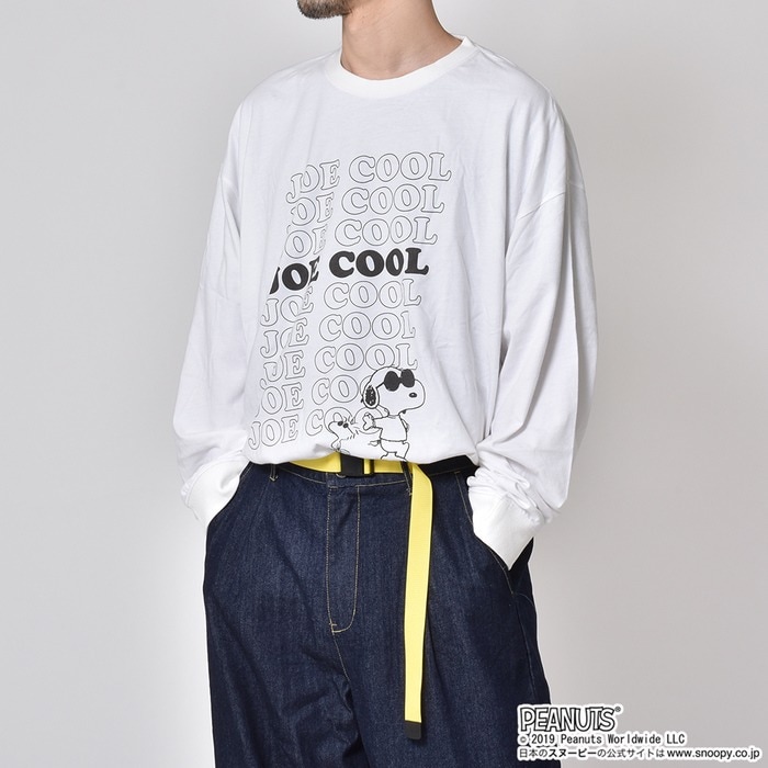 Svec Peanuts ピーナッツ スヌーピー Snoopy Joe Cool ジョー クール ビッグシルエット オーバーサイズ ヘビーウエイト ロングスリーブtシャツ Tシャツ メンズ レディース 長袖 ロングtシャツ 長袖 ロンt 男女兼用 大きめ ストリート ドロップショルダー 春 秋 冬