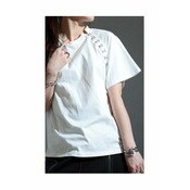 鍵ホックデザインカットソー レディース トップス Tシャツ ホワイト 白 半袖 Uネック 綿 コットン クルーネック 丸首 春 春服 夏 夏服 服  30代 40代 50代 60代 サワアラモード sawaalamode otona 大人 kawaii 可愛い 洋服 かわいい服 - Tシャツ・ カットソー/トップス -