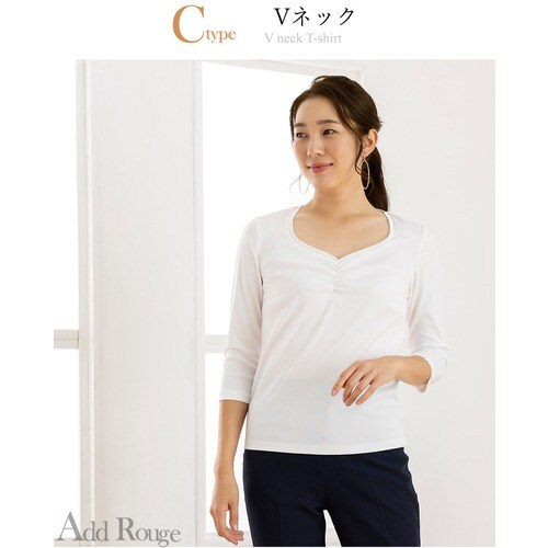 トップス カットソー Tシャツ スーツ インナー レディース スクエアー 