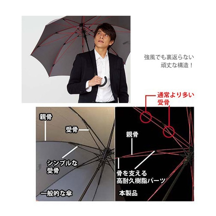 傘 メンズ 大きいサイズ 通販 おしゃれ 丈夫 8本骨 ジャンプ ワンタッチ グラスファイバー骨 ブランド マブ 耐風 65cm 長傘 雨傘 かさ  紳士傘 高強度傘 無地 シンプル ストレングス ジャンプ ライト - 傘・レイングッズ/ファッション小物 - BACKYARD  FAMILY(バックヤード ...