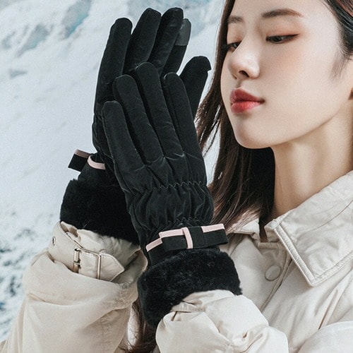 スマホタッチ対応 裏起毛パイピングリボンファー手袋 glove147 - 手袋/ファッション小物 - TeddyShop(テディショップ) -  レディースファッション通販リュリュモール