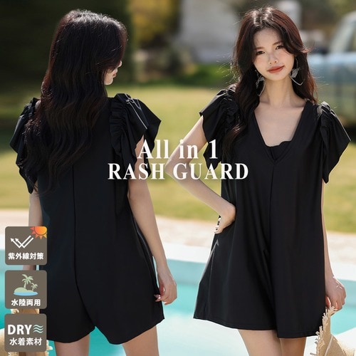 UVカット率99％以上】肩フリルオールインワンラッシュガード rashguard036 - ラッシュガード/水着 -  TeddyShop(テディショップ) - レディースファッション通販リュリュモール