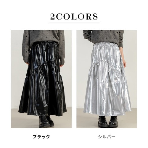 ティアードメタリックロングスカート skirt023 - ロングスカート/スカート - TeddyShop(テディショップ) -  レディースファッション通販リュリュモール