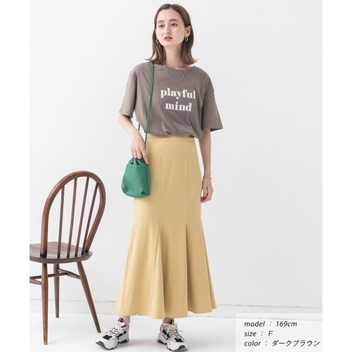 ロゴプリントTシャツ 柄 Tシャツ カットソー トップス 半袖 レディース ロゴ カジュアル コットン お家コーデ ロゴTゆったりクルーネック 新色  ロンT - Tシャツ・カットソー/トップス - ad thie(アドティエ) - レディースファッション通販リュリュモール