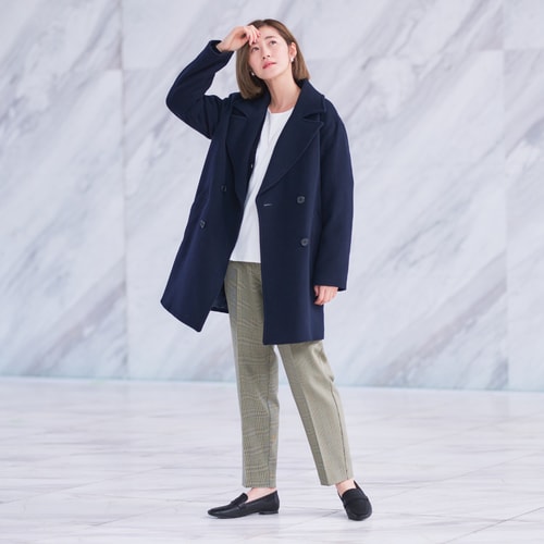 ウールショートコート レディース【S～Mサイズ】秋冬用 ネイビー系 ANCHOR WOMAN PERSON'S - ショートコート/アウター - 洋服の 青山(ヨウフクノアオヤマ) - レディースファッション通販リュリュモール