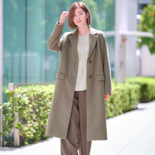 シングルチェスターコート レディース【ロング丈】【Super100's】【洋服の青山】秋冬 グレー系 ANCHOR WOMAN PERSON'S  ビジネス カジュアル 軽量 長袖 アウター 無地 2ボタン おしゃれ かわいい エレガント - チェスターコート/アウター -  洋服の青山(ヨウフクノアオヤマ ...